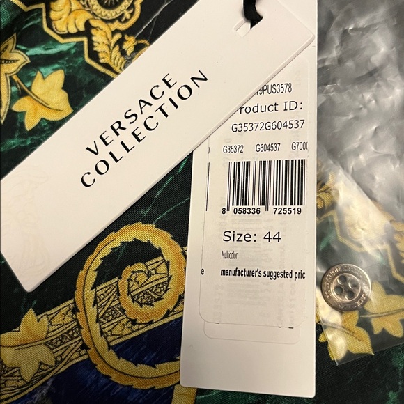 Versace Blue and Green Baroque Blouse - Picture 5 of 5